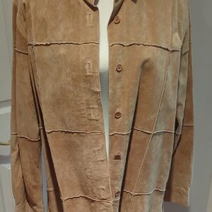 Dialogue Beige Leather Suede Jacket